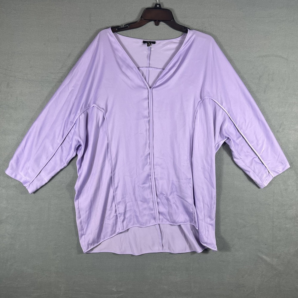 privé Women's XL‎ Lavender V-Neck Dolman Sleeve Tunic Top Blouse Relaxed Fit
